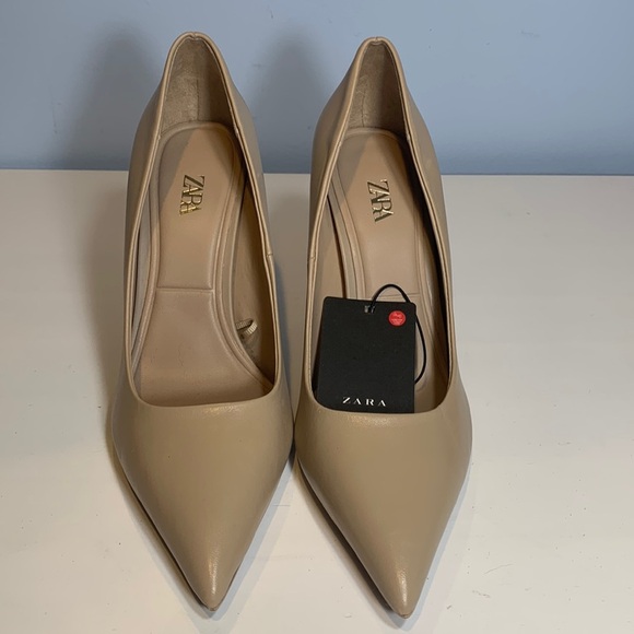 Zara Nude Pointed Toe Heels NWT - Picture 4 of 8